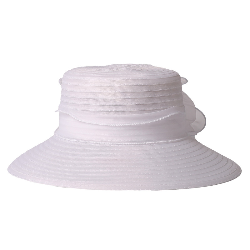 Elegant Black White Flower Fascinators Cap, FS Summer Wide Brim Church Hats for Women, Beach Sunshade Bucket Hat Sombrer