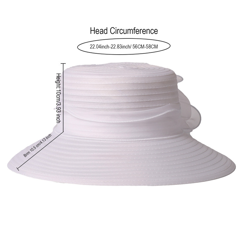 Elegant Black White Flower Fascinators Cap, FS Summer Wide Brim Church Hats for Women, Beach Sunshade Bucket Hat Sombrer