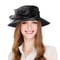 Elegant Black White Flower Fascinators Cap, FS Summer Wide Brim Church Hats for Women, Beach Sunshade Bucket Hat Sombrer
