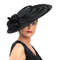 Kentucky Derby Hat Wedding Luxury, Black Large Flower Fascinator Sinamay Church Hat, Headband Hat Cocktail Tea Party