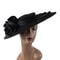 Kentucky Derby Hat Wedding Luxury, Black Large Flower Fascinator Sinamay Church Hat, Headband Hat Cocktail Tea Party
