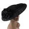 Kentucky Derby Hat Wedding Luxury, Black Large Flower Fascinator Sinamay Church Hat, Headband Hat Cocktail Tea Party