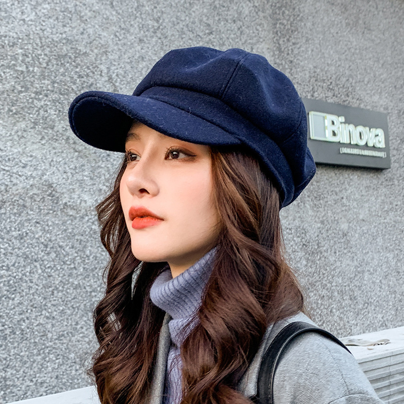 Octagonal Hats For Women Winter Womens Cap Beret Solid Color Female Lady Hat Vintage Newsboy Cap Th 1