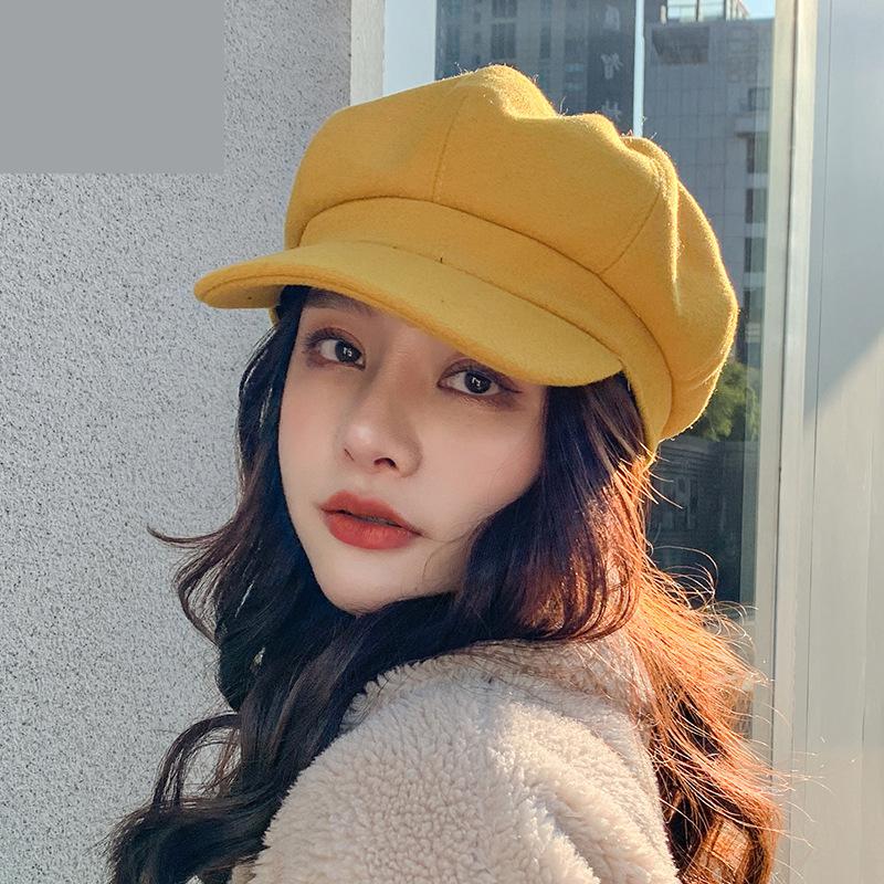 Octagonal Hats For Women Winter Womens Cap Beret Solid Color Female Lady Hat Vintage Newsboy Cap Th 2