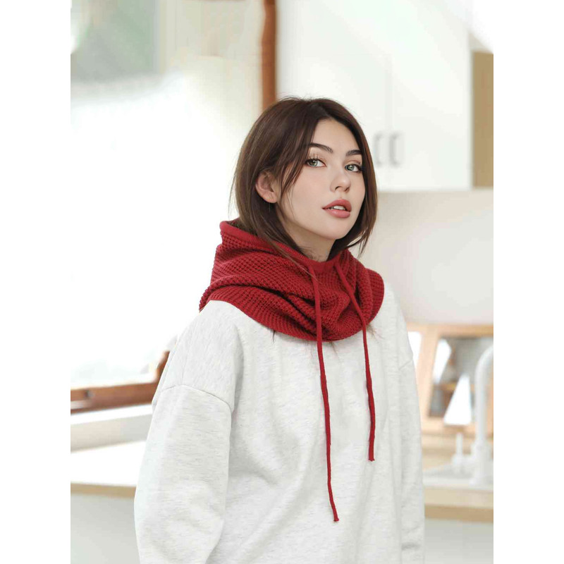 OnePiece Knit Balaclavas A Women Winter Beanie Hats Mask Neck Circle Scarf Ski Snow Hat For Outdoor 3