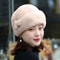 Thickened Warm Solid Color Women Winter Hat Russian Flower Decor Elegant Autumn Winter Thermal Cap