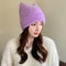 Fashion Faux Fur Knitted Hat New Women Cute Cat Ear Soft Beanie Kpop Style Earflap Winter Hat Candy 6