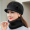 Plush Fur Lined Hat Scarf Warm Set Hot Sale Women Winter Hat Keep Warm Cap 1