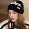 Soft Beanie For Women Solid Color Letter Jacquard New Style Women Fashion Knit Hat Dandy Caphat 2