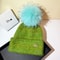 Autumn and Winter, Cllikko Gradient Knitted Hat, Imitation Mink Fur, Artificial Fox Fur Ball, Thickened Warm Design Cap.