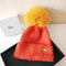 Autumn and Winter, Cllikko Gradient Knitted Hat, Imitation Mink Fur, Artificial Fox Fur Ball, Thickened Warm Design Cap.