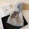 Autumn and Winter, Cllikko Gradient Knitted Hat, Imitation Mink Fur, Artificial Fox Fur Ball, Thickened Warm Design Cap.