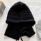 For Women Hooded Caps, New Knitted Balaclava Hats, Outdoor Winter Warmer, Drawstring Hat, One-Piece Neck Collar Cycling