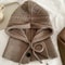 For Women Hooded Caps, New Knitted Balaclava Hats, Outdoor Winter Warmer, Drawstring Hat, One-Piece Neck Collar Cycling