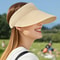Foldable Straw Visor For Women Breathable Woven Summer Hat Adjustable Black Headband For Travel And 1
