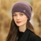 Rabbit Fur Blend Warm Beanie Women Winter Knitted Hat YZK G Letter Streetwear Beanie For Female 7