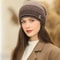 Rabbit Fur Blend Warm Beanie Women Winter Knitted Hat YZK G Letter Streetwear Beanie For Female 9