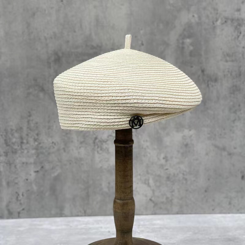 Elegant Straw Fedora, Women's Fashion Summer Beret, Retro Casual Painter Hat, Fine Stereotype Celebrity Style.