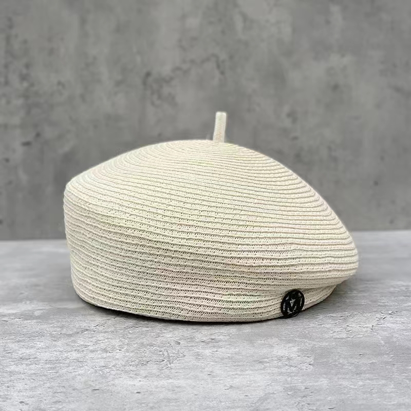 Elegant Straw Fedora, Women's Fashion Summer Beret, Retro Casual Painter Hat, Fine Stereotype Celebrity Style.