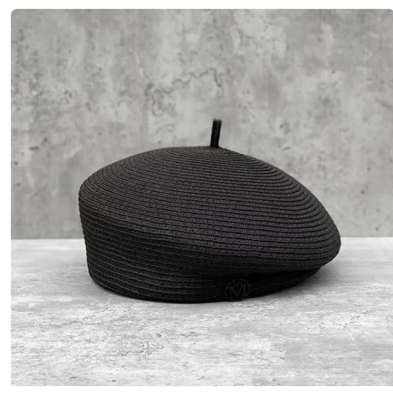 Elegant Straw Fedora, Women's Fashion Summer Beret, Retro Casual Painter Hat, Fine Stereotype Celebrity Style.