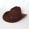Cowgirl Western Cowboy Hat Vintage Leather Wide Brim Jazz Cap For Men Gentleman Lady Sombrero Style 7