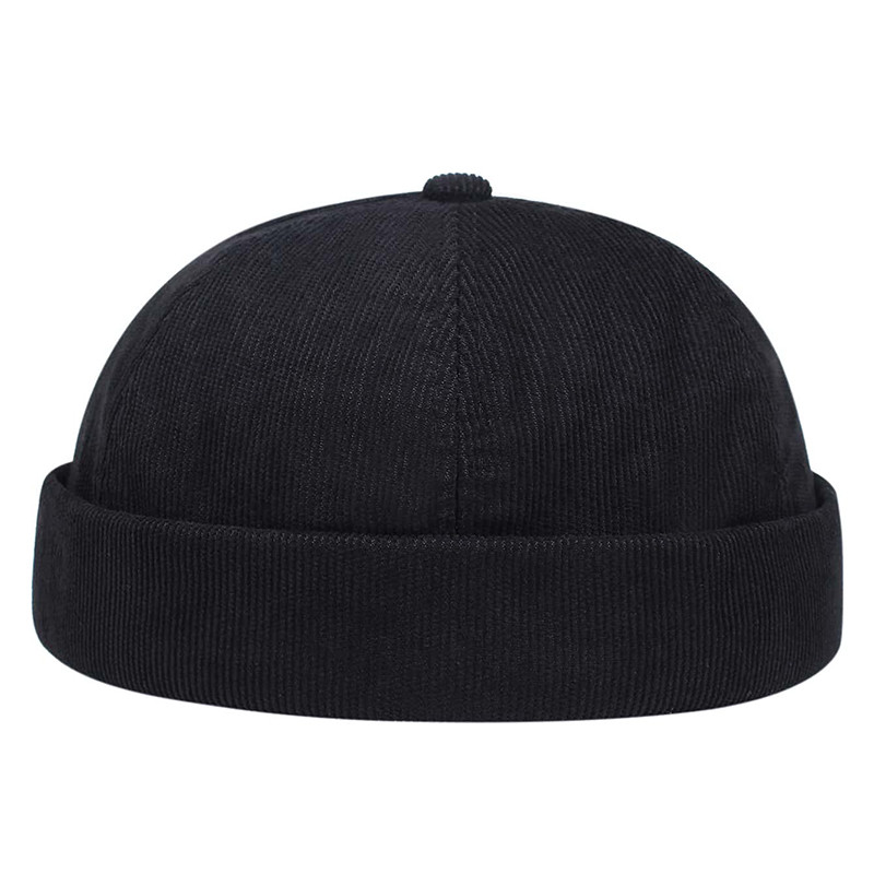 Minimalist Corduroy Solid Color Brimless Hat, New Fashion Casual Unisex Beanie, Autumn Winter Windproof Style.
