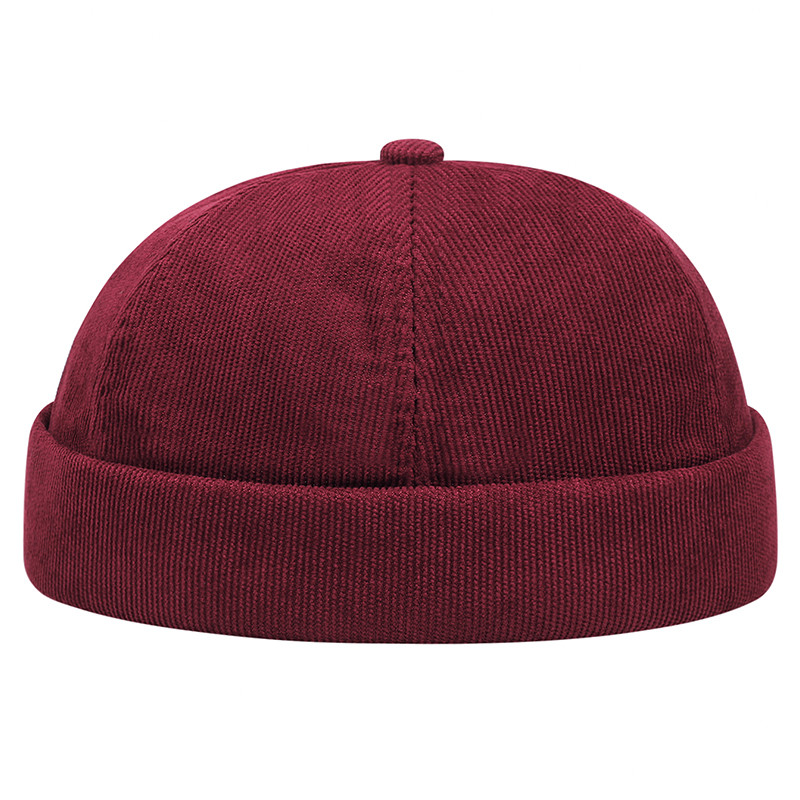 Minimalist Corduroy Solid Color Brimless Hat, New Fashion Casual Unisex Beanie, Autumn Winter Windproof Style.