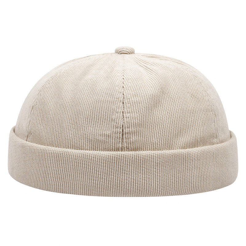 Minimalist Corduroy Solid Color Brimless Hat, New Fashion Casual Unisex Beanie, Autumn Winter Windproof Style.