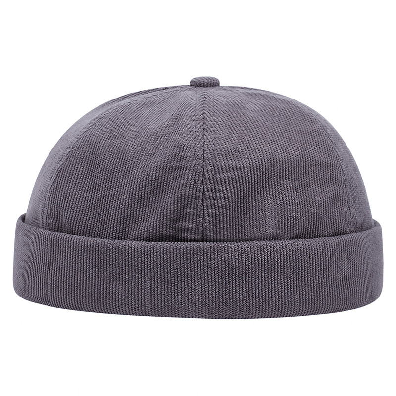 Minimalist Corduroy Solid Color Brimless Hat, New Fashion Casual Unisex Beanie, Autumn Winter Windproof Style.