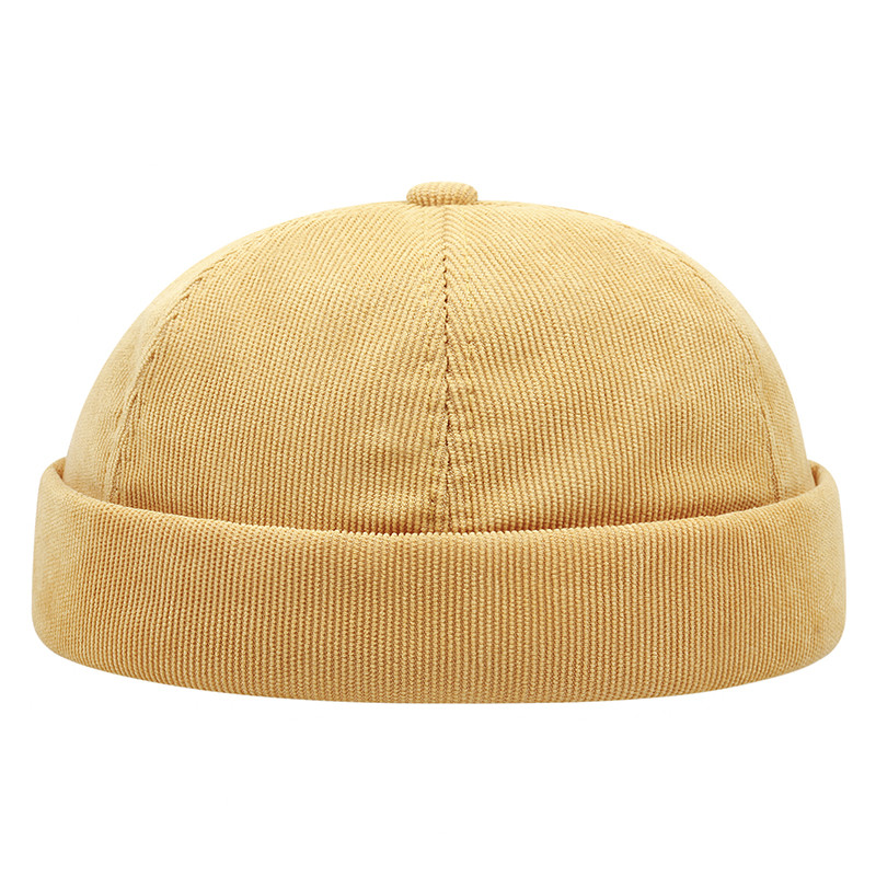 Minimalist Corduroy Solid Color Brimless Hat, New Fashion Casual Unisex Beanie, Autumn Winter Windproof Style.