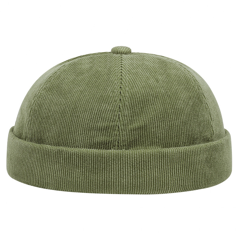 Minimalist Corduroy Solid Color Brimless Hat, New Fashion Casual Unisex Beanie, Autumn Winter Windproof Style.