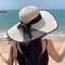1pc Womens Oversize Brim Straw Hat Summer Sun Block Hat Seaside Bow Beach Hat For Sun Protection 6