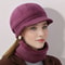 Womens Winter Hat and Scarf Set 2pcs, Warm Neck Scarf for Mothers, Middle Aged and Elderly, Versatile Outdoor Exercise