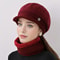 Womens Winter Hat and Scarf Set 2pcs, Warm Neck Scarf for Mothers, Middle Aged and Elderly, Versatile Outdoor Exercise