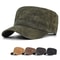 Men Waterproof Cadet Army Cap Waxed Canvas Cotton Military Caps Vintage Flat Top Hat With Unique De 0