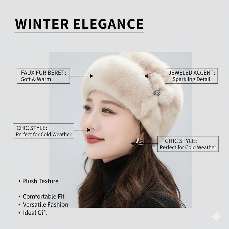 Thickened Warm Solid Color Women Winter Hat Russian Flower Decor Elegant Autumn Winter Thermal Cap