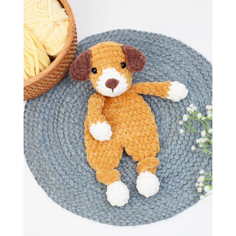 Crochet Puppy Snuggler Pattern Dog Knotted Lovey Crochet Pattern 0