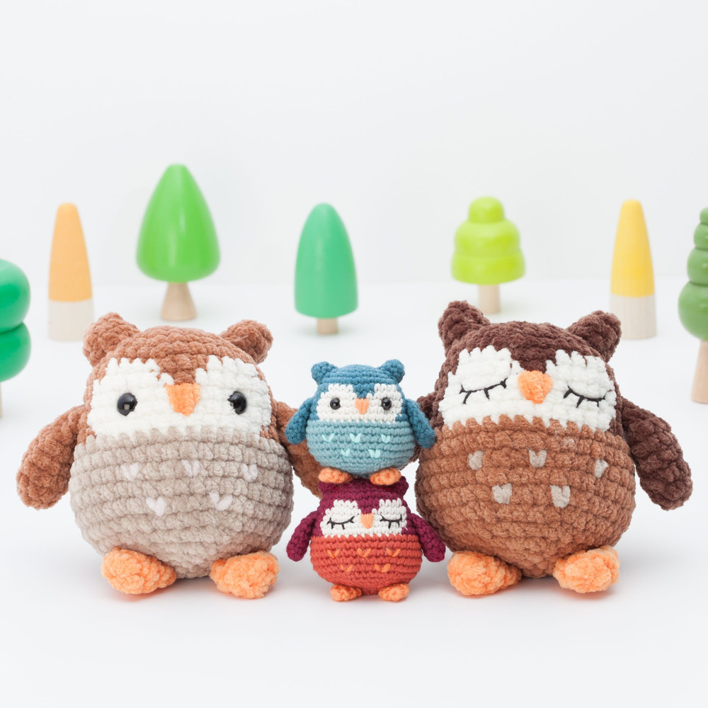 Owl Crochet Pattern Chunky Owl Amigurumi Pattern Chubby Plushie PDF 0