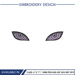 Rinnegan Eyes Embroidery Design Download Anime Naruto Embroidery File