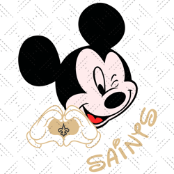 mickey loves saints svg sp