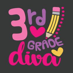 3rd Grade Diva Svg, Back To School Svg, 3rd Grade Svg, Grade Diva Svg, School Svg, First Day Svg, Happy Day Svg, Up Grad