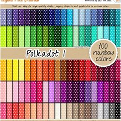 100 tiny polka dot digital paper seamless digital rainbow polka dot paper polka dot scrapbook dot pattern 12x12 pastel