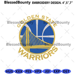 golden state warriors logo embroidery file digital, golden state warriors embroidery downl