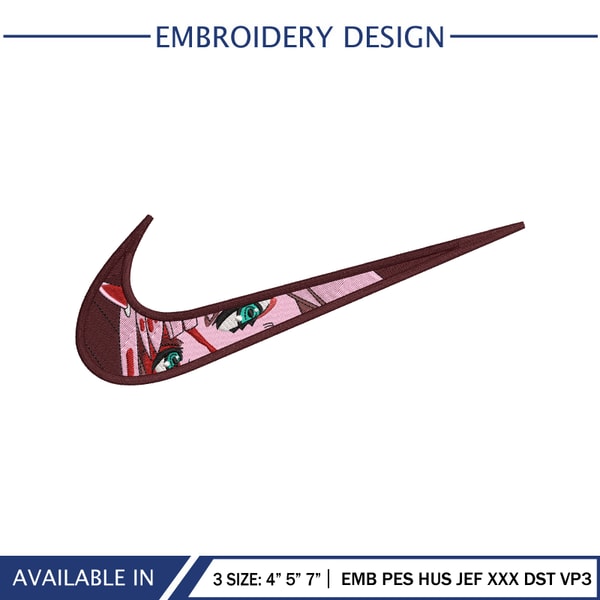 ZERO TWO Nike Embroidery Design Darling in the Franxx Design - Inspire ...