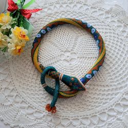 snake necklace bright choker crochet snakes beaded jewelry snake necklace snake choker lariat long beaded necklace snake