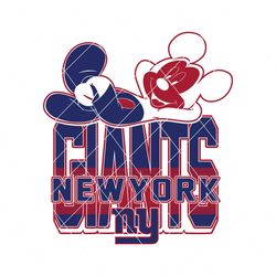 Mickey Mouse And New York Giants Football Team Svg