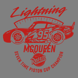 disney cars lightning mcqueen seven time piston cup champion svg