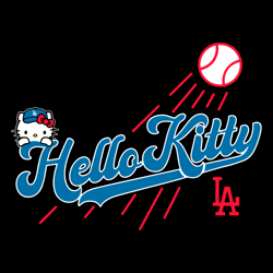 retro hello kitty dodgers baseball svg digital download files