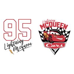 retro lightning mcqueen 95 cars svg digital download files