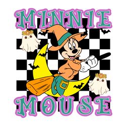 checkered minnie mouse halloween witch vibes svg